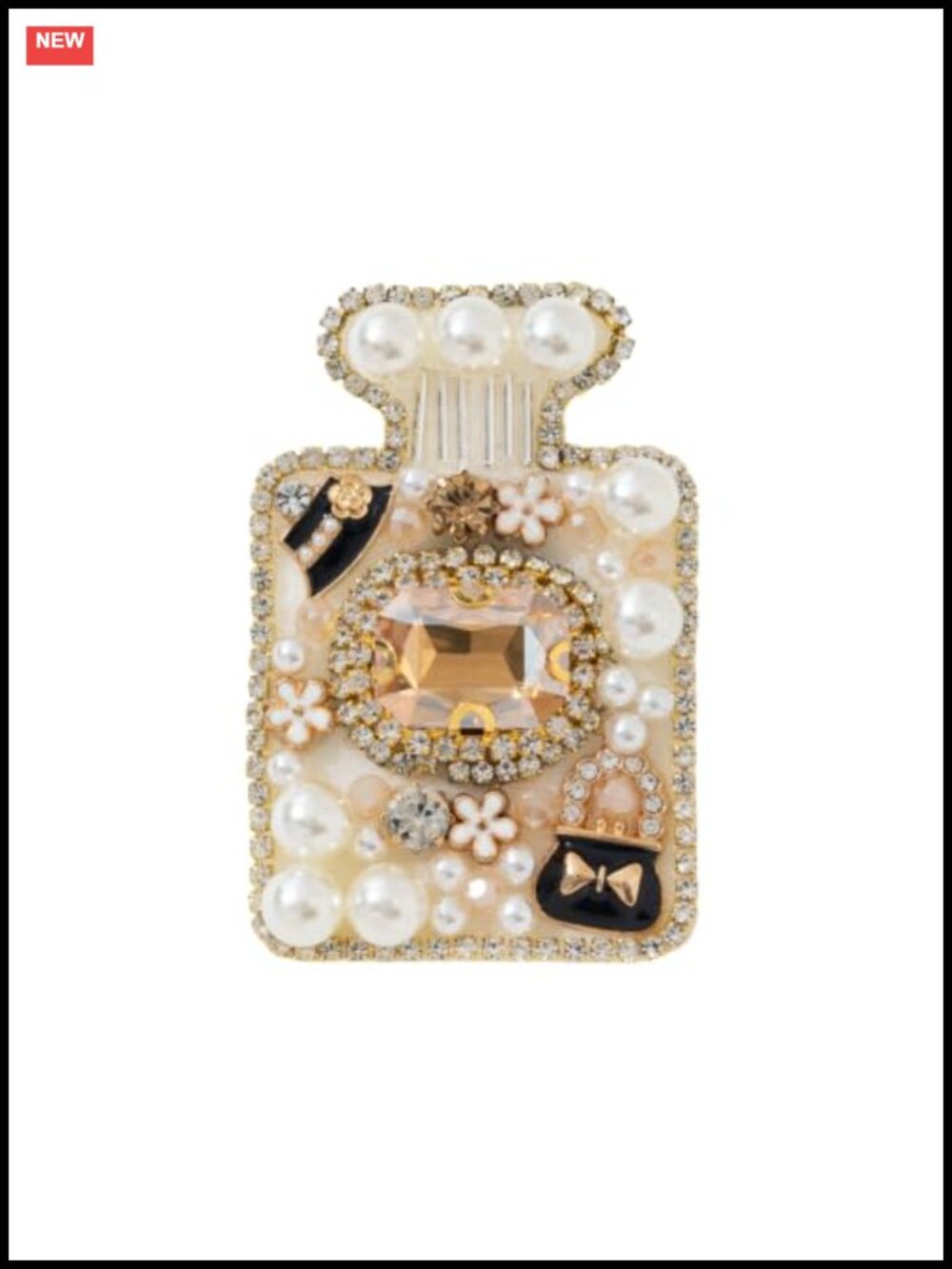 Perfume Bottle Brooch Pin Women Rhinestone Crystal Alloy Jewelry Gift 2.56in